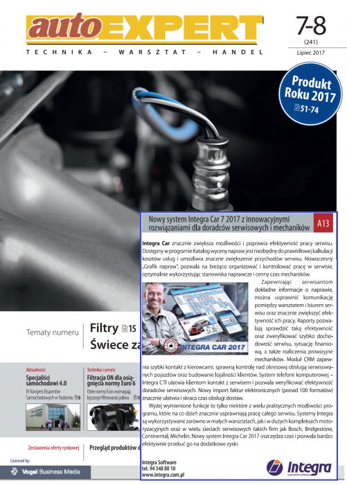 autoExpert 7-8/2017 - Produkt roku 2017